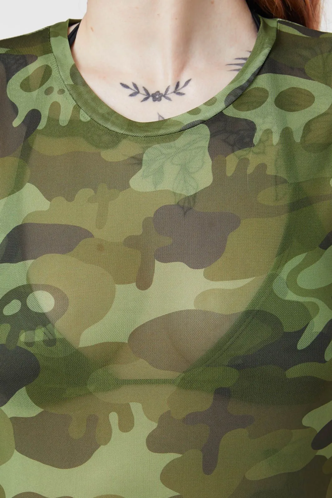 Nook Of The Garden Camo Mesh Dress