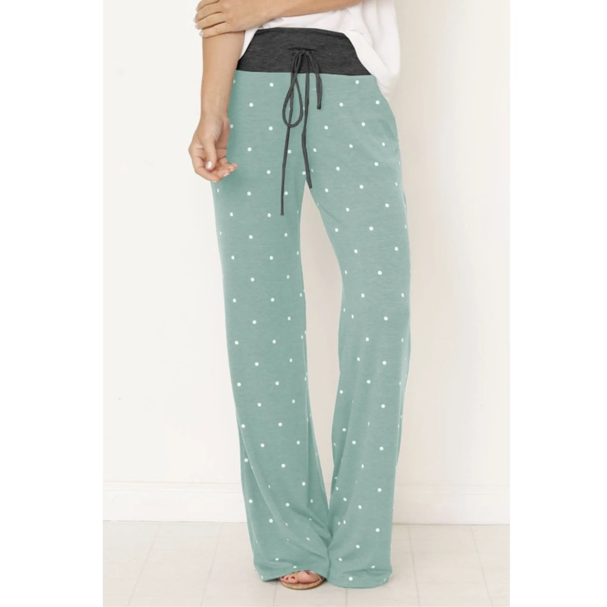 Polka Dot Drawstring Pants