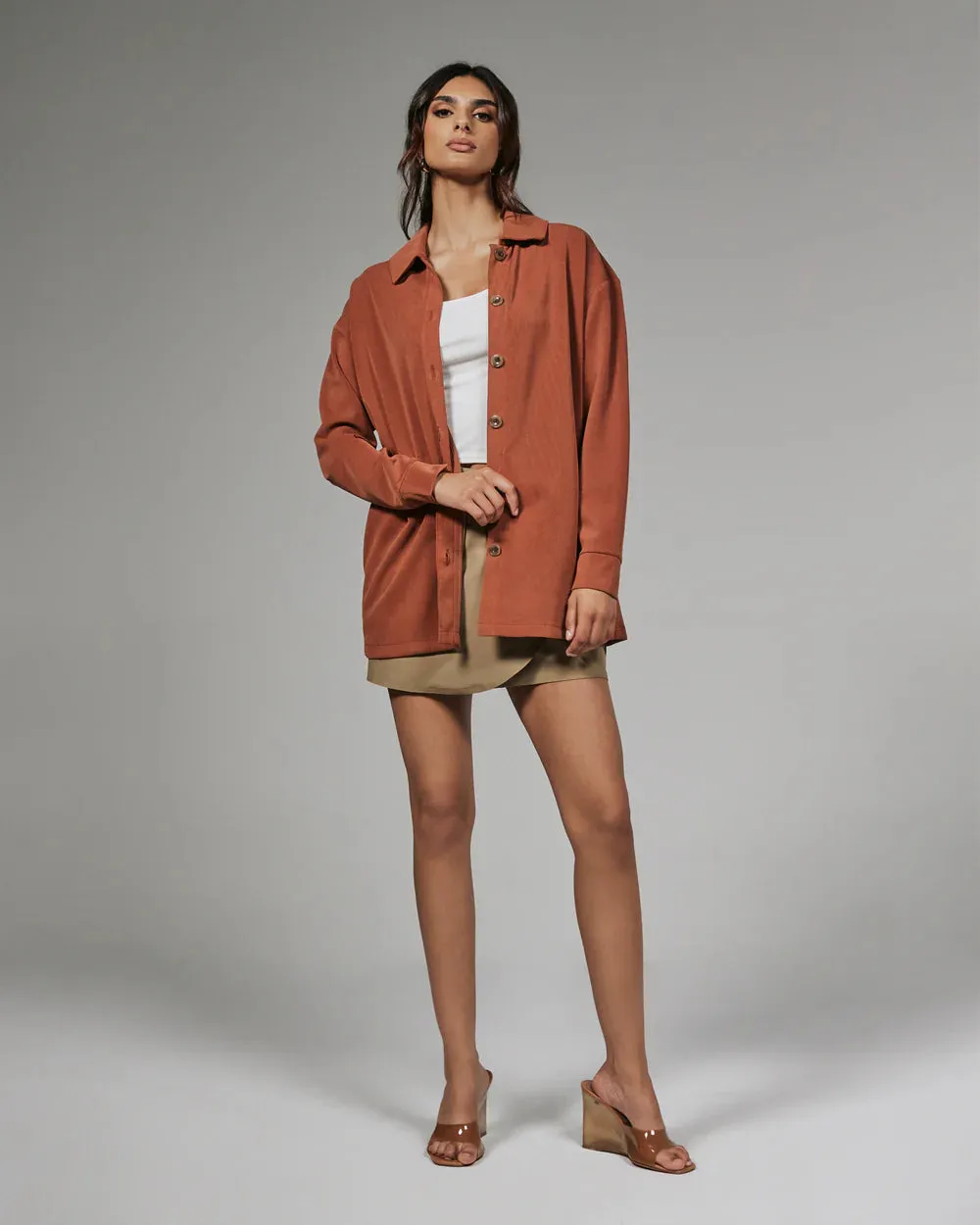 Rev Ribbed Relaxed Shacket