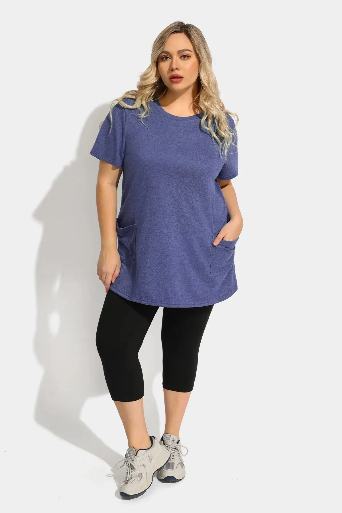 Ritera Essential Solid Loose Tunic Pockets T-Shirt