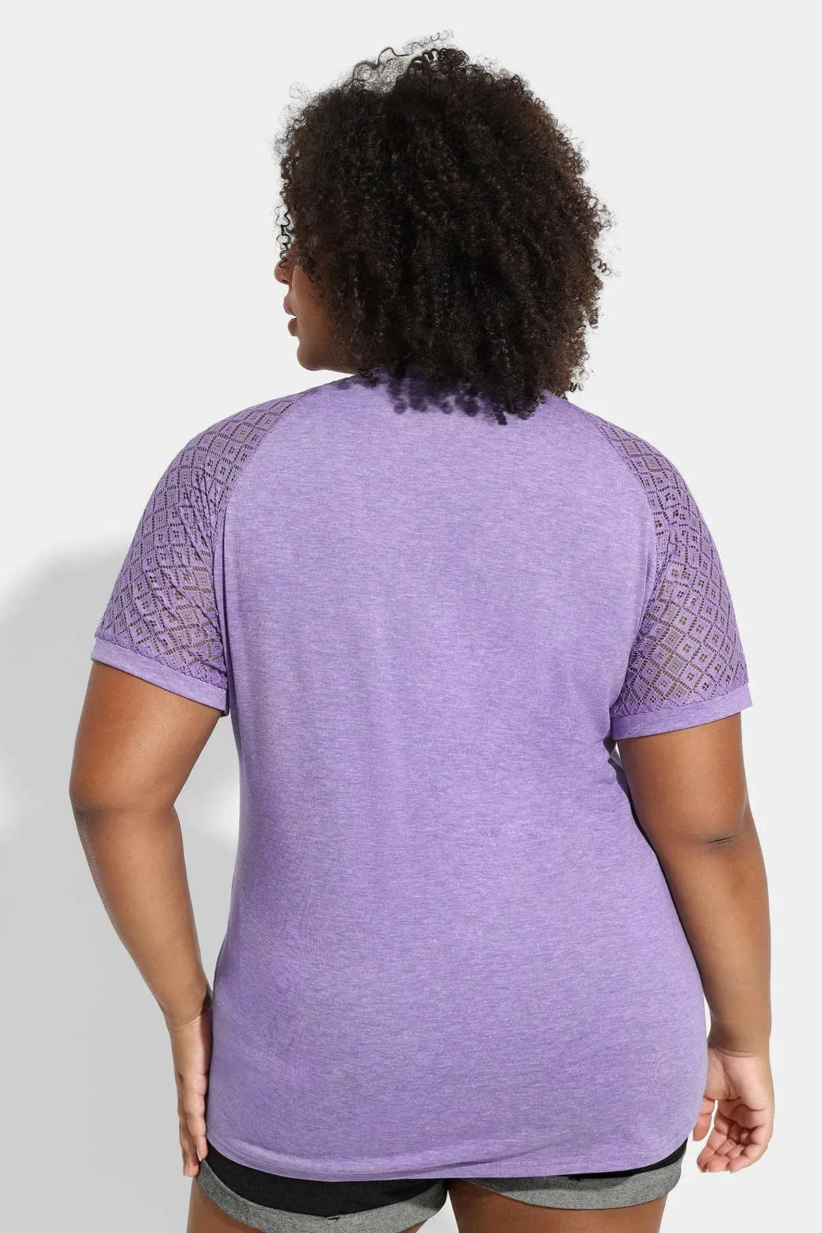 Ritera Raglan Hollow-out Sleeves Pleated Tunic T-Shirt