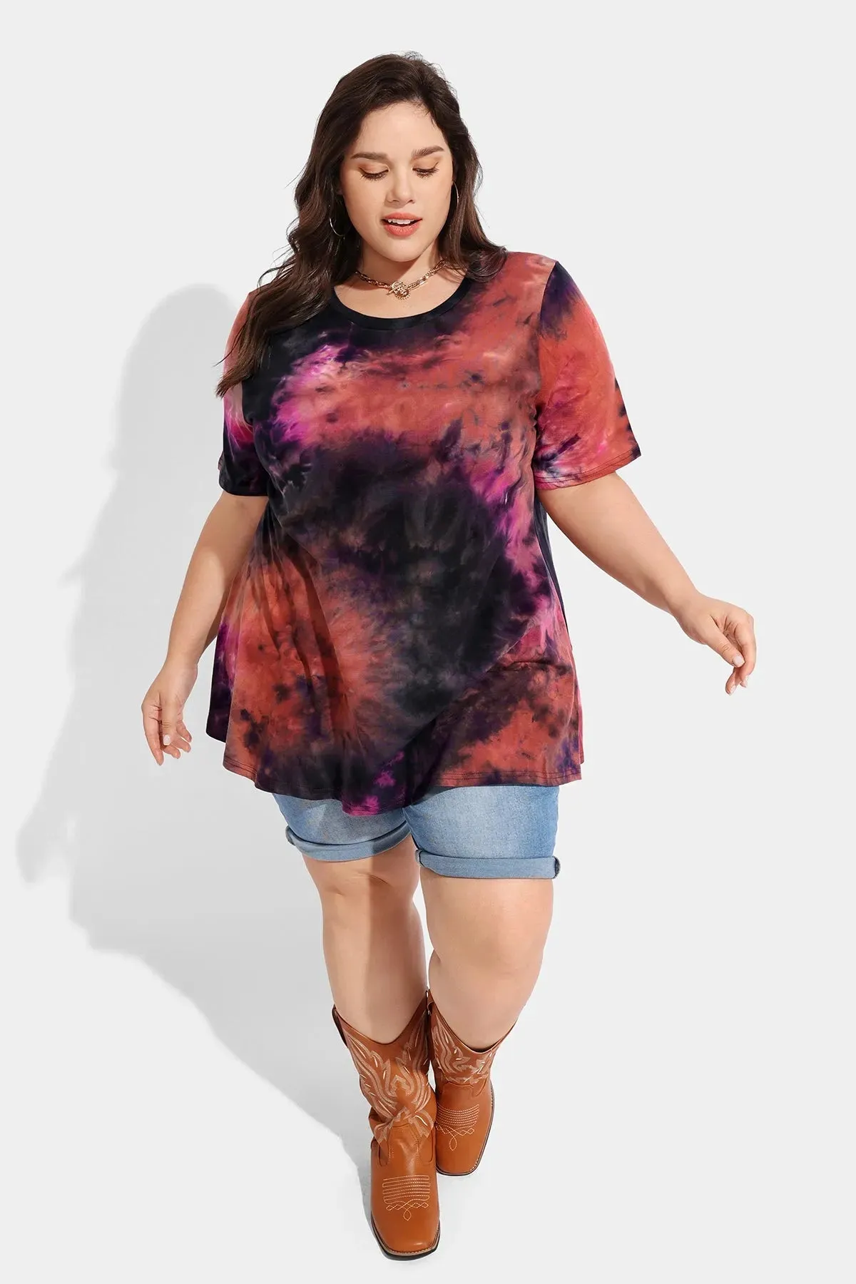 Ritera Supersoft Tie Dye Short Sleeve Tunic T-Shirt