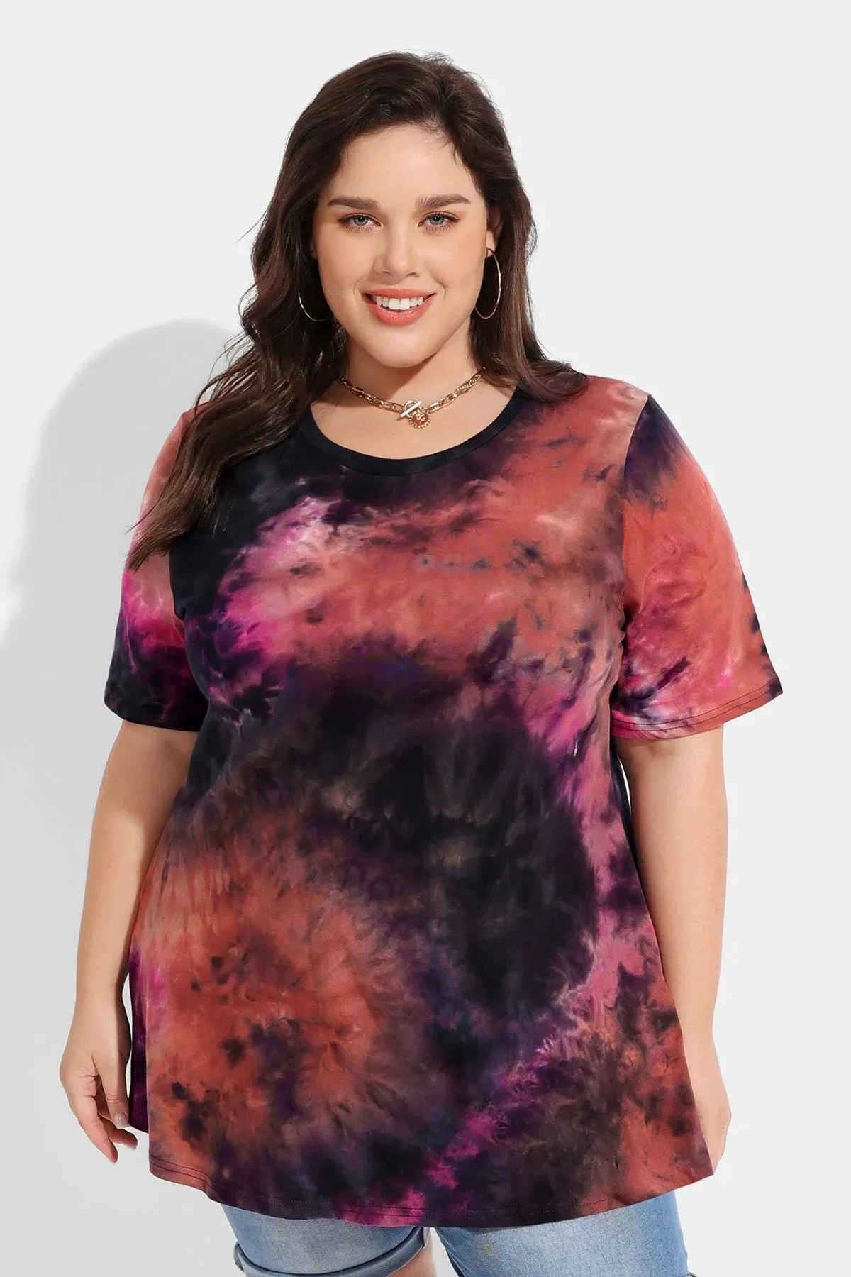 Ritera Supersoft Tie Dye Short Sleeve Tunic T-Shirt