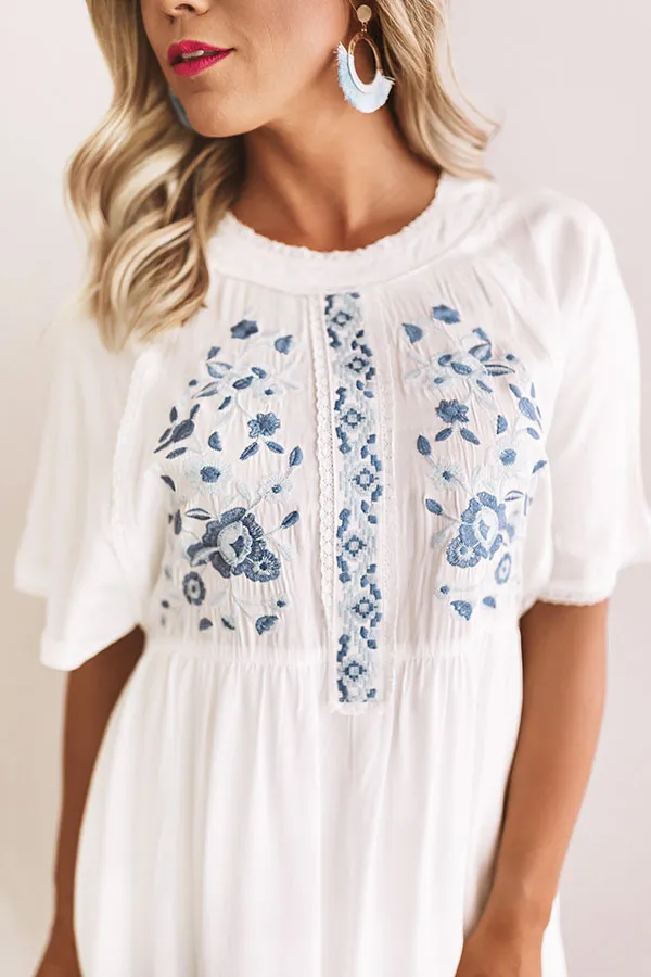 Road Trip To Paradise Embroidered Dress