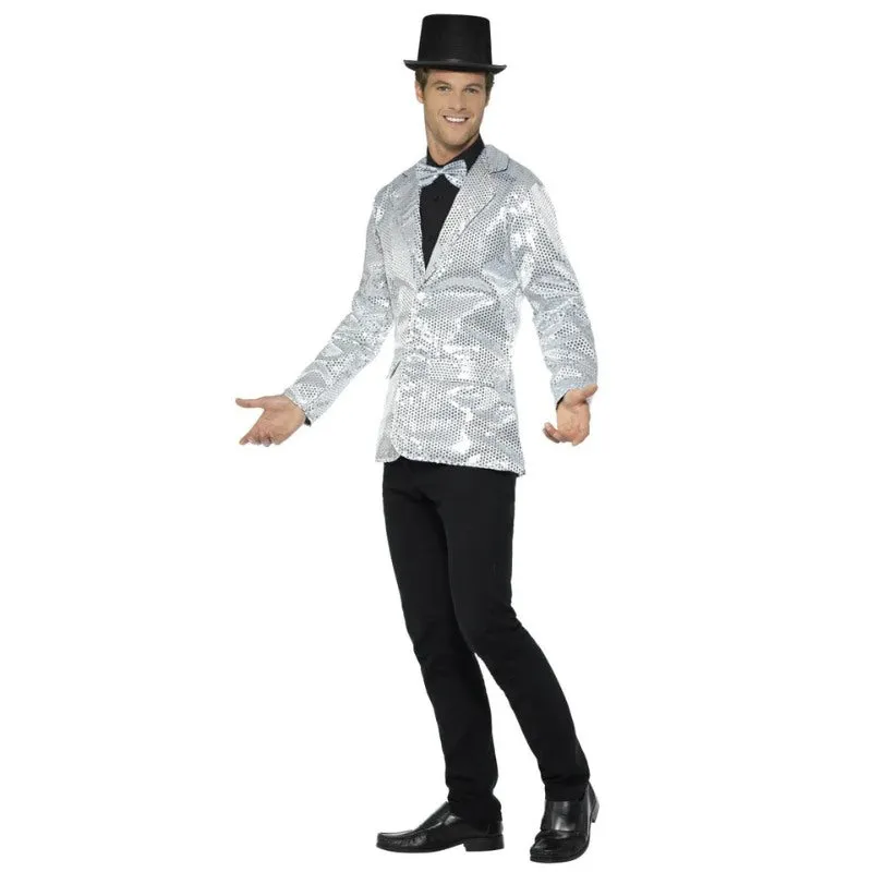 Sequin Jacket, Mens, Silver