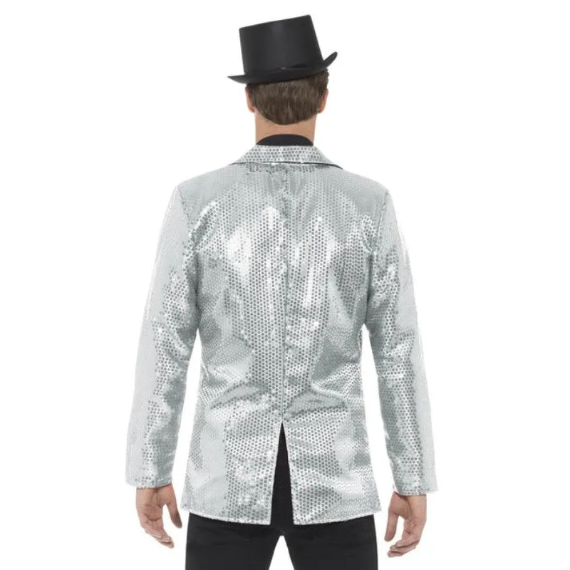 Sequin Jacket, Mens, Silver