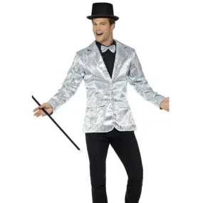 Sequin Jacket, Mens, Silver