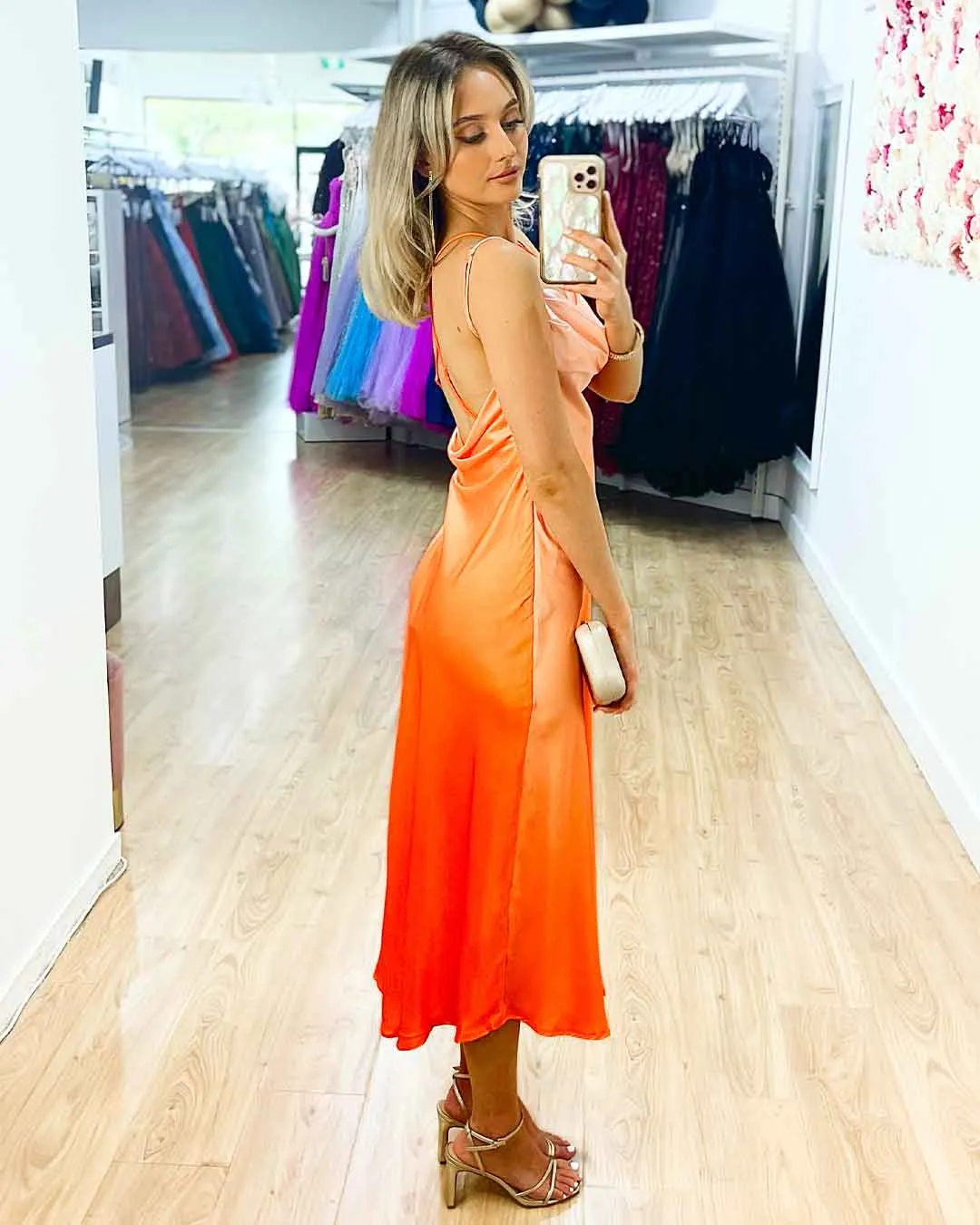 Serenity Midi Dress - Ombre Orange
