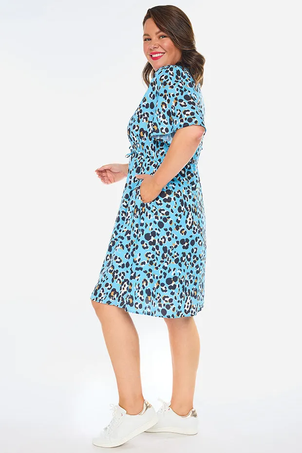 Siena Blue Leopard Dress