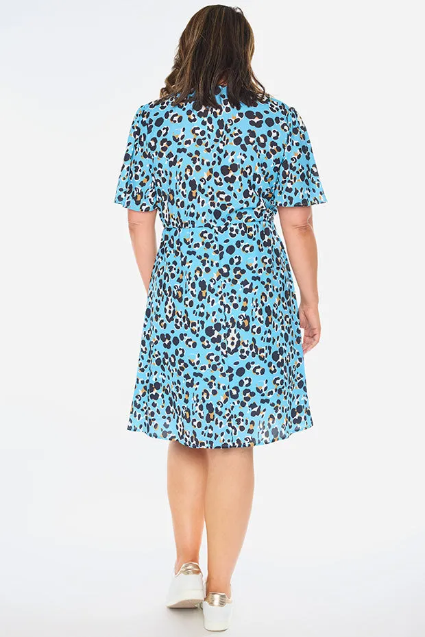 Siena Blue Leopard Dress