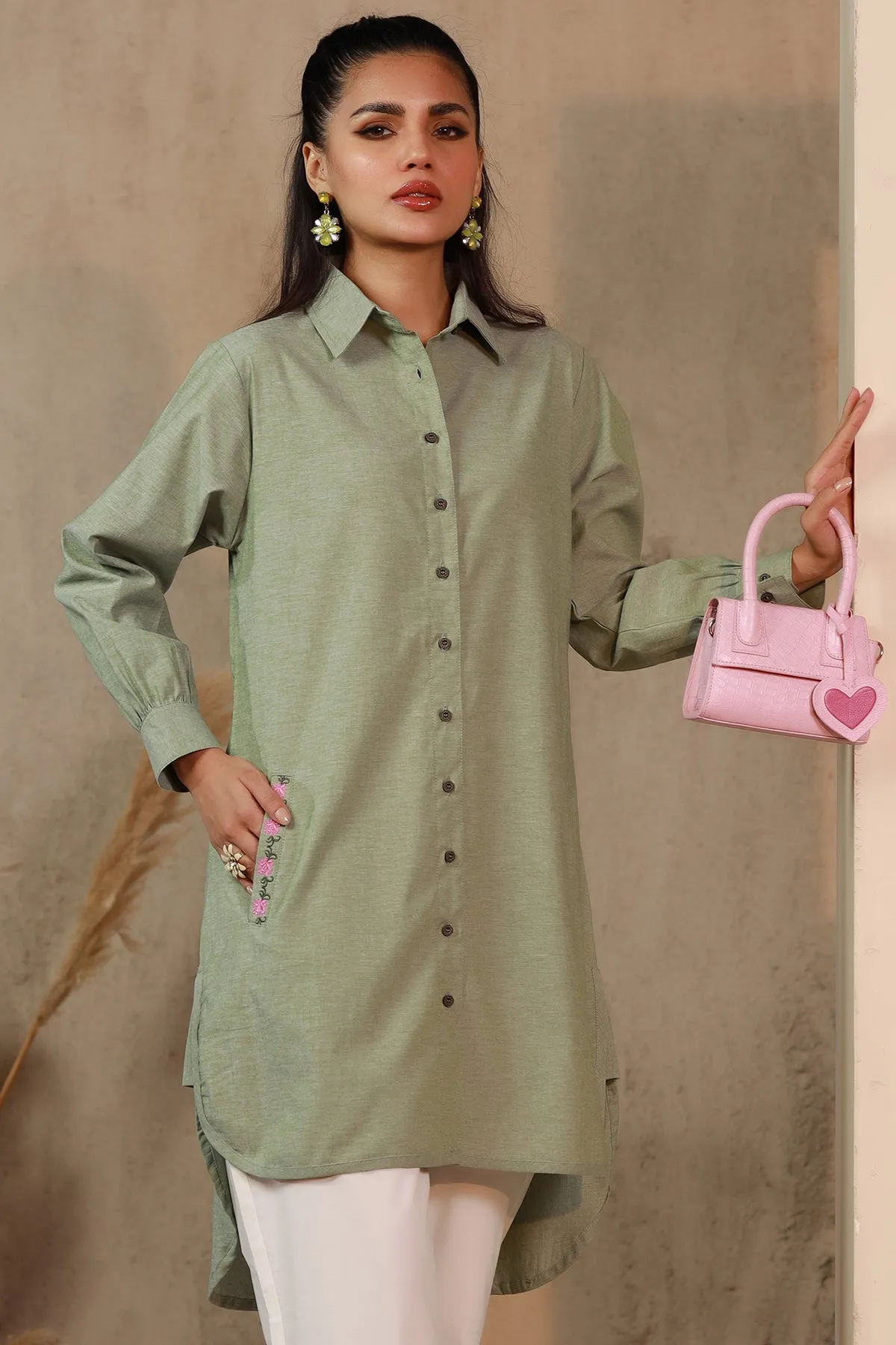 Sofia Pastel Green Tunic Top - W22 - WTN0016