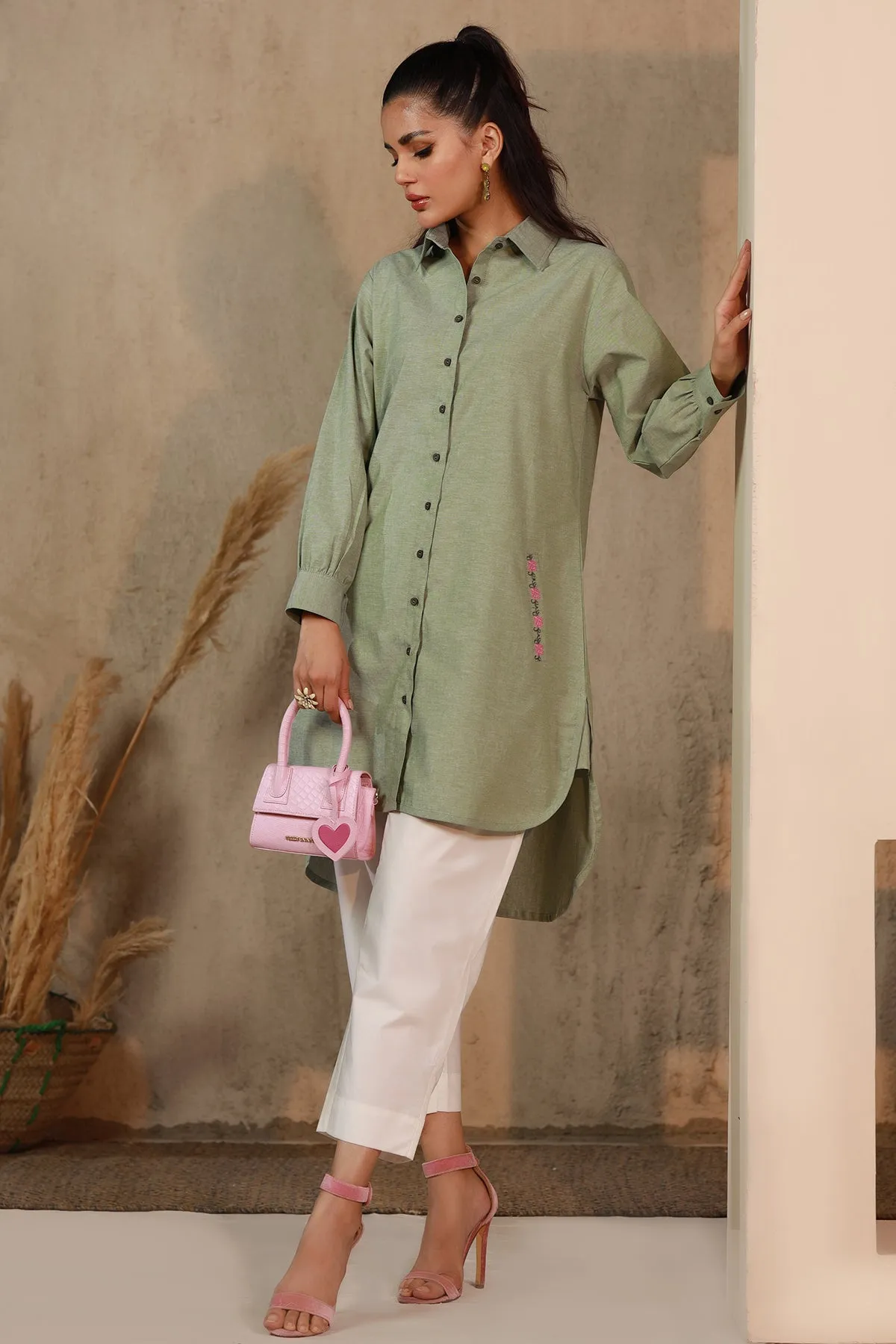 Sofia Pastel Green Tunic Top - W22 - WTN0016