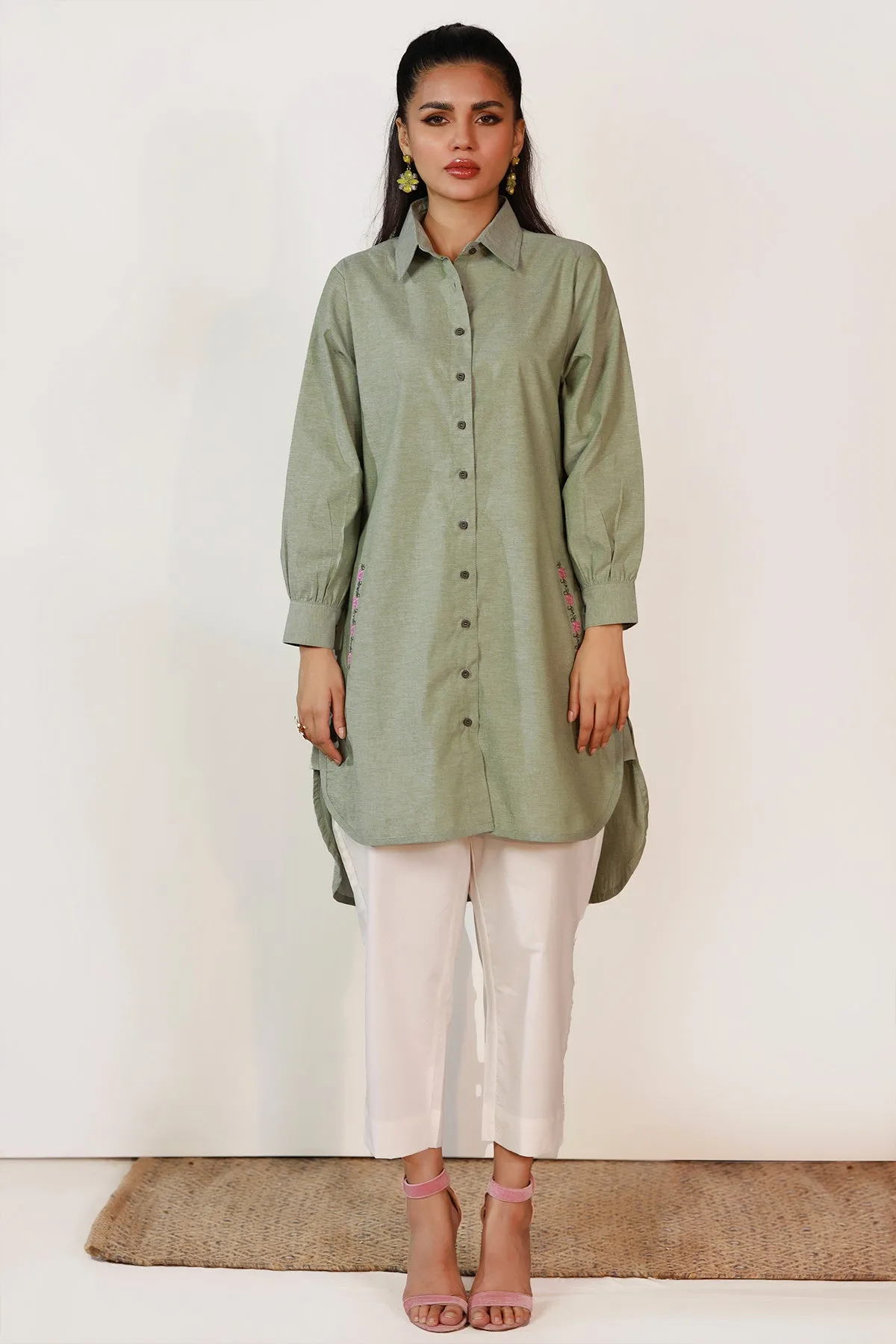 Sofia Pastel Green Tunic Top - W22 - WTN0016