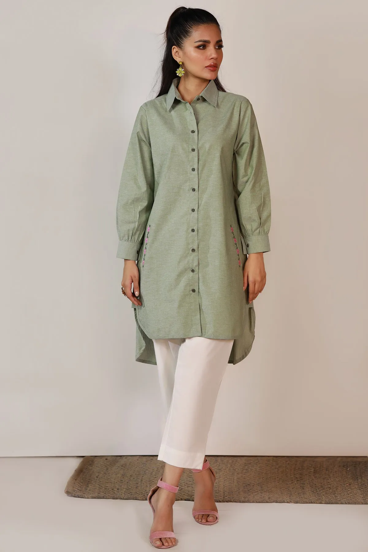 Sofia Pastel Green Tunic Top - W22 - WTN0016
