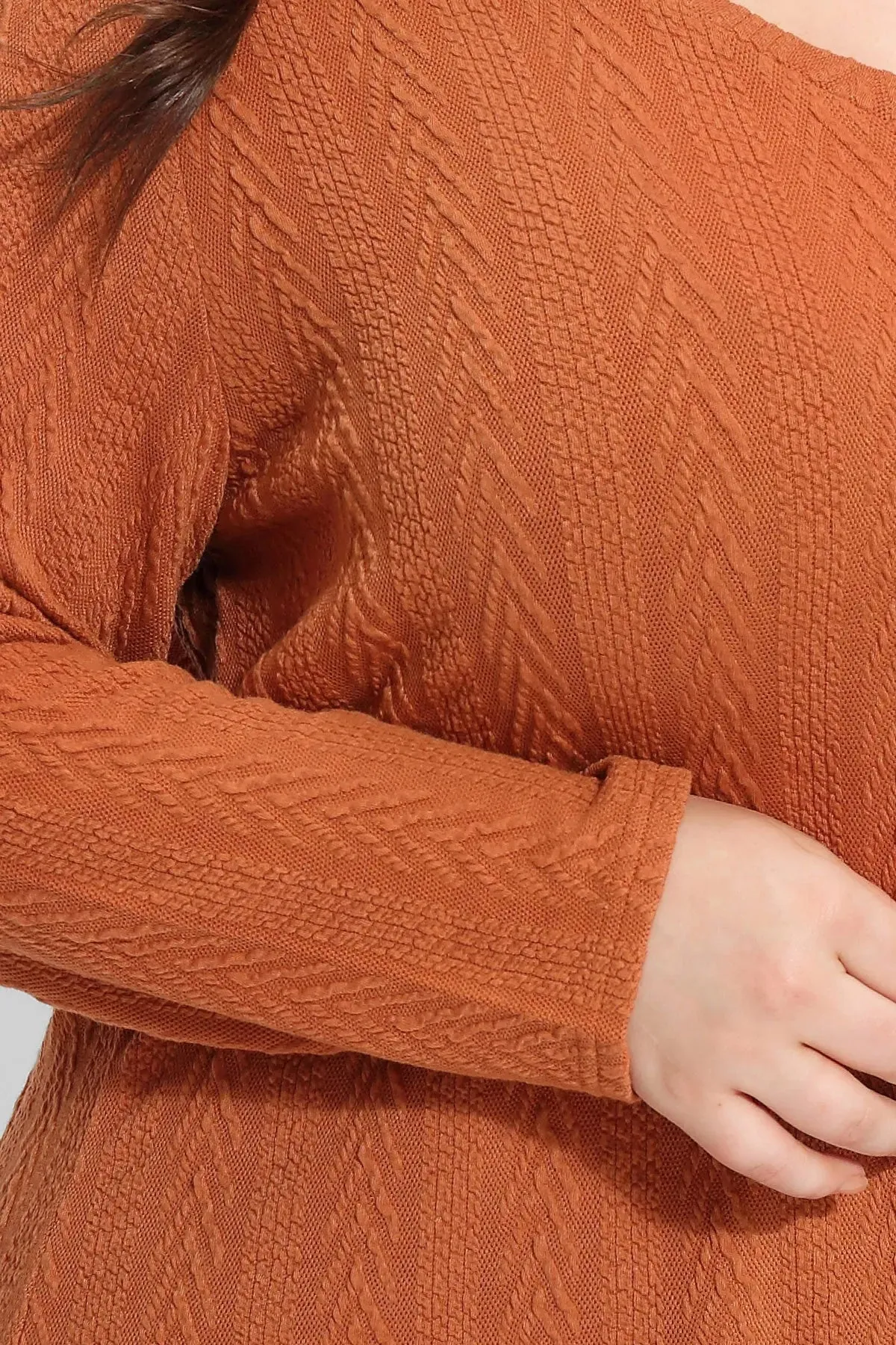 Solid V-neck Loose Long Sleeve Basic Shirt