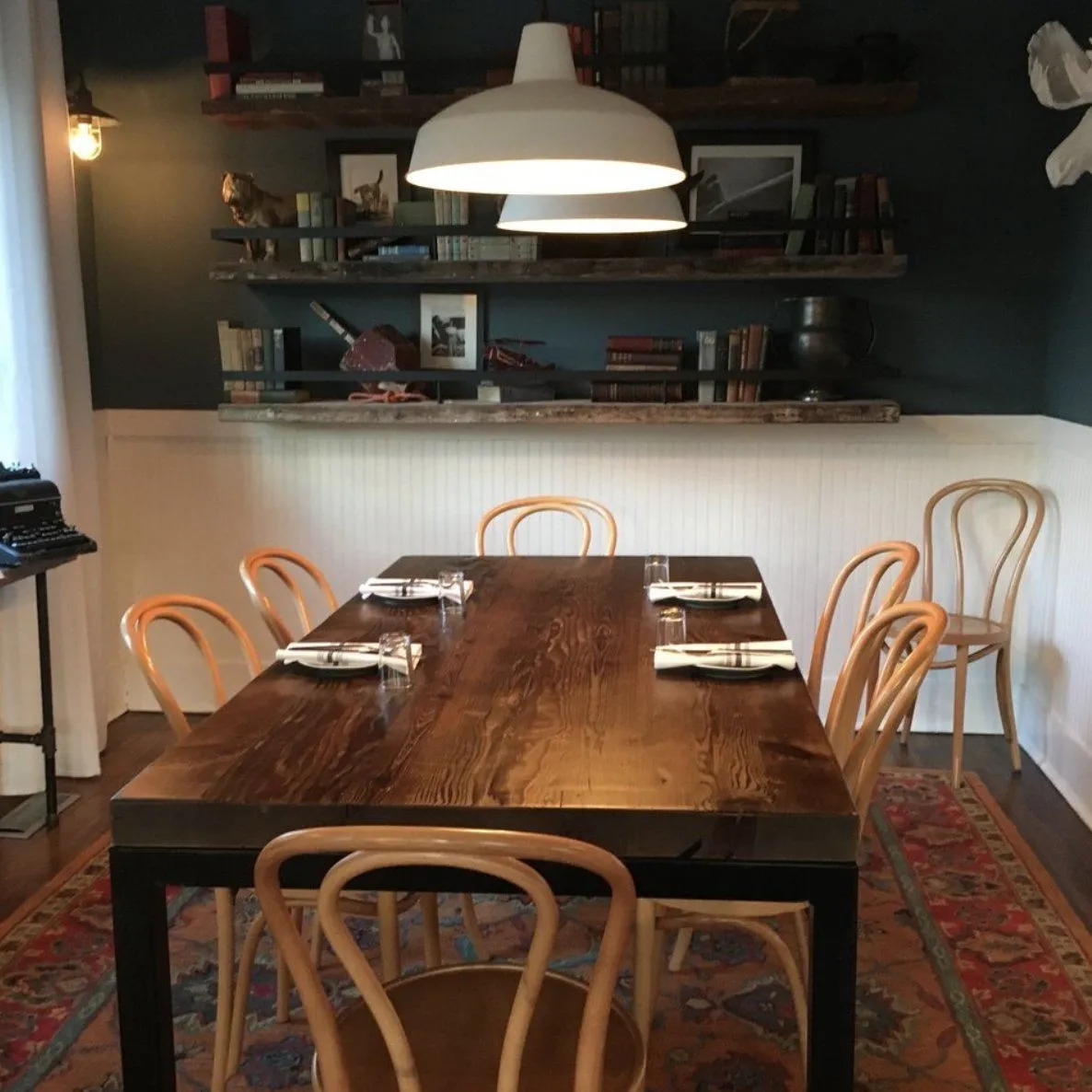 Steel Parsons Reclaimed Wood Dining Table