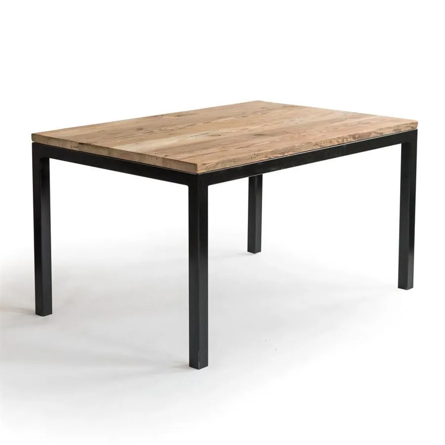 Steel Parsons Reclaimed Wood Dining Table