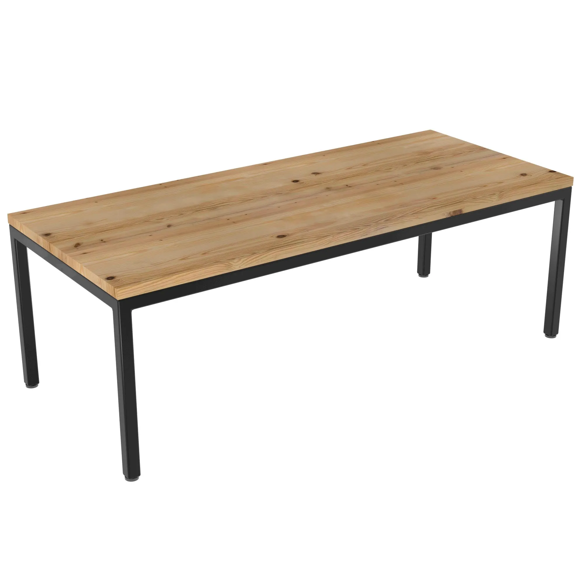 Steel Parsons Reclaimed Wood Dining Table
