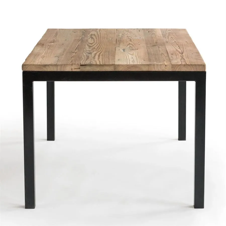 Steel Parsons Reclaimed Wood Dining Table