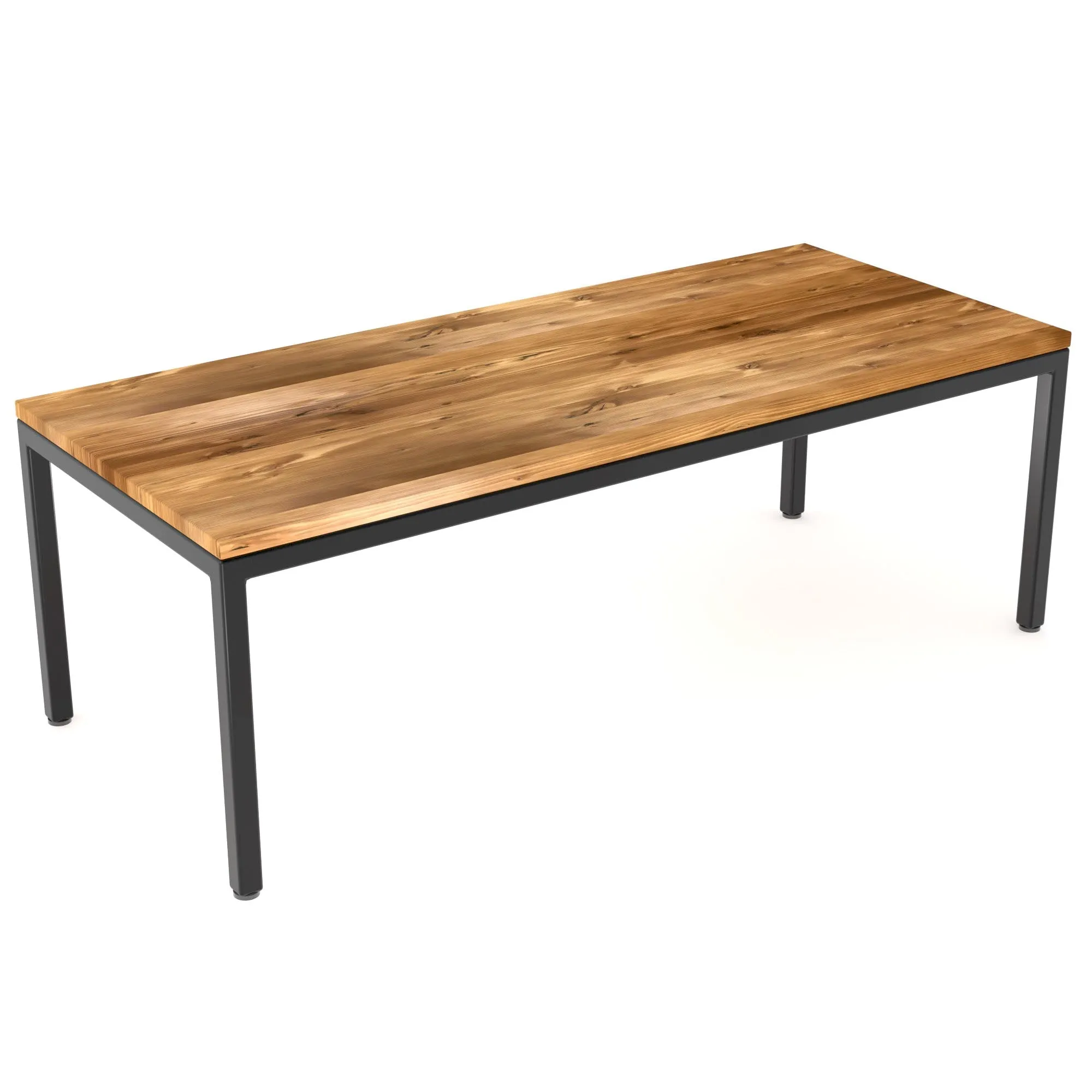 Steel Parsons Reclaimed Wood Dining Table
