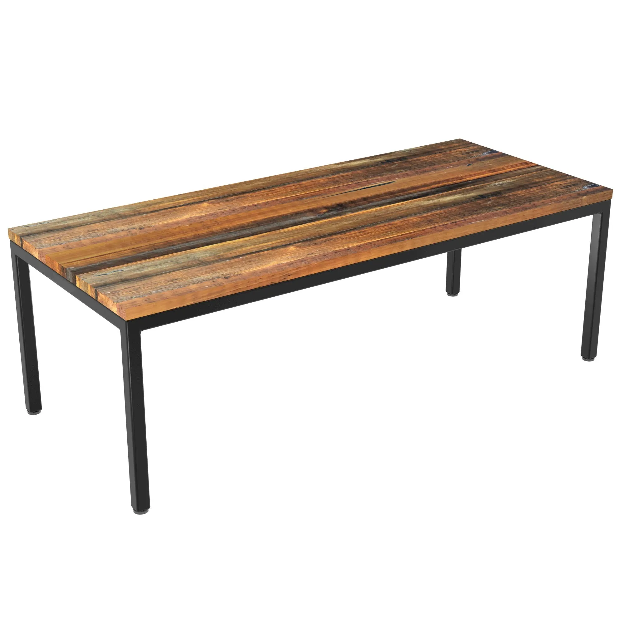 Steel Parsons Reclaimed Wood Dining Table