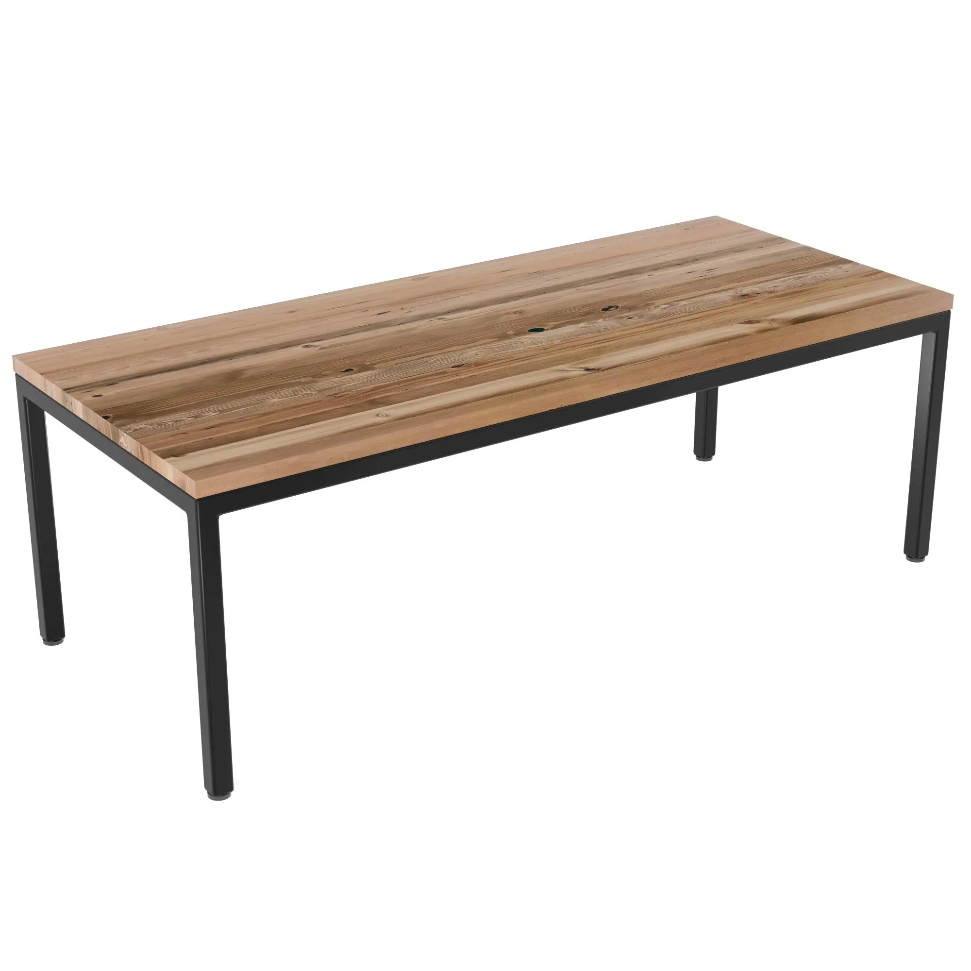 Steel Parsons Reclaimed Wood Dining Table