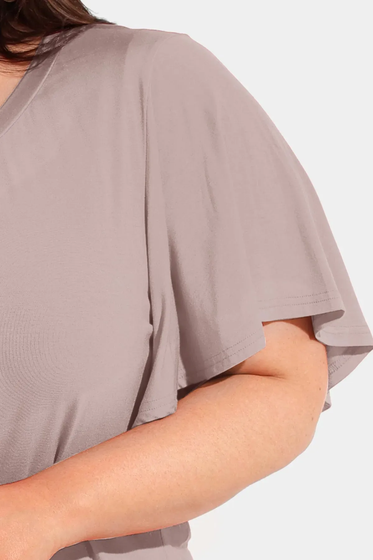 Supersoft Pleated V Neck Solid T-Shirt