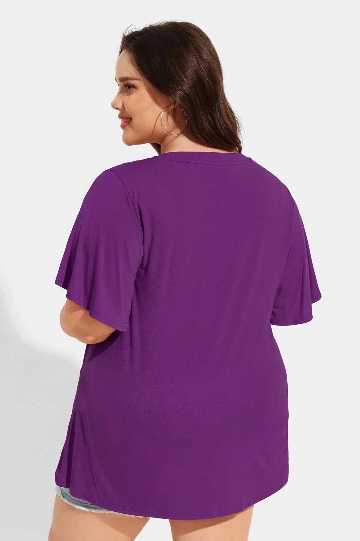 Supersoft Pleated V Neck Solid T-Shirt