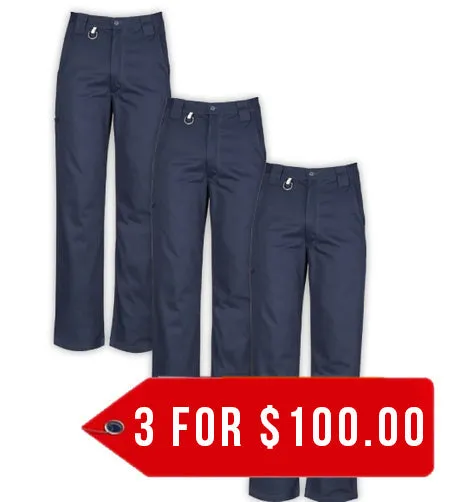 Syzmik ZW002 Mens Plain Utility Pant - 3 Pack