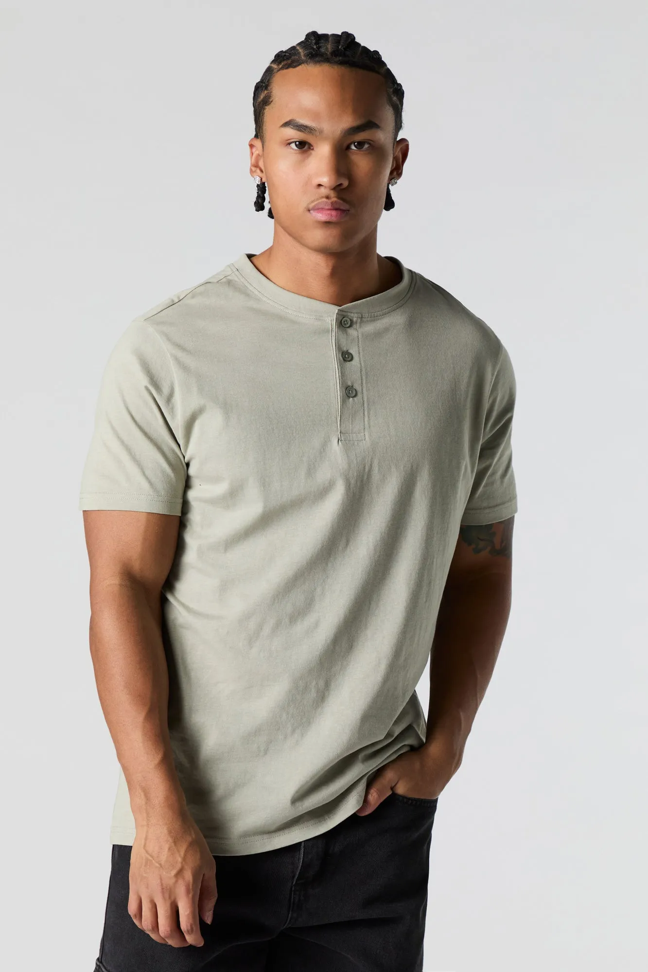T-shirt Henley uni