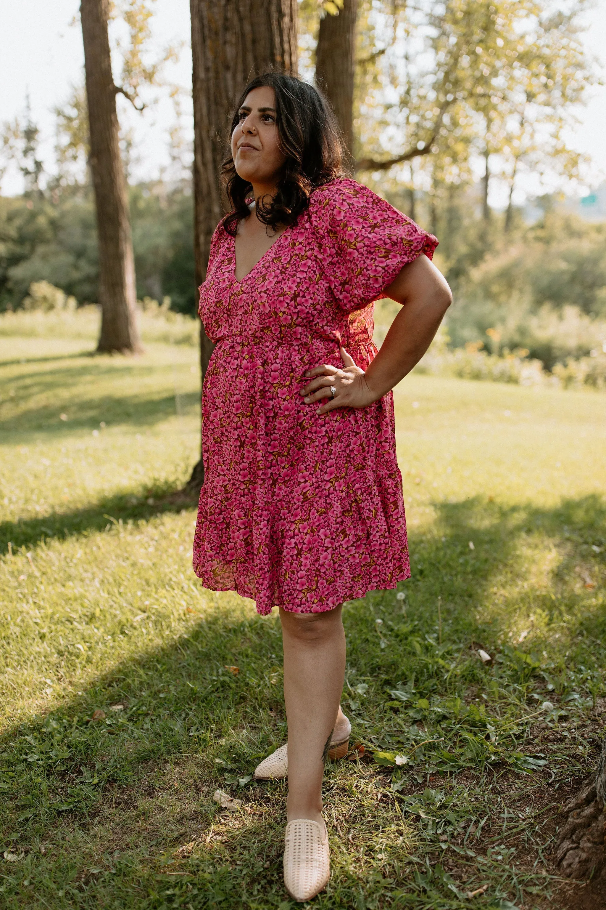 The Rosa Babydoll Dress - Fuchsia - PLUS