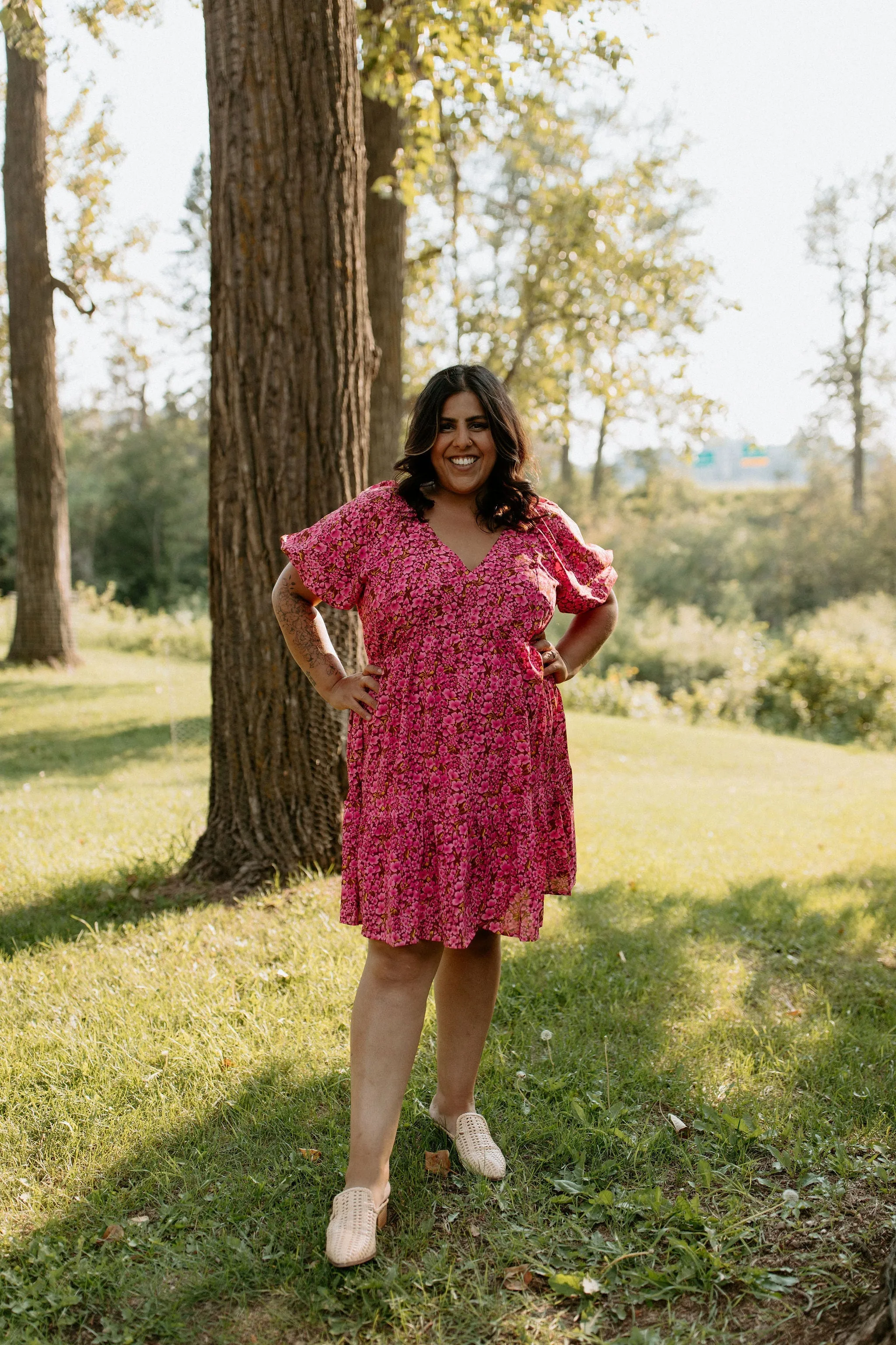 The Rosa Babydoll Dress - Fuchsia - PLUS