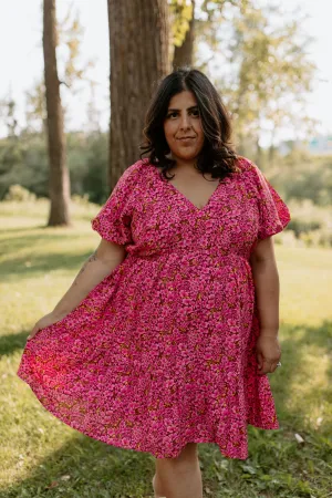 The Rosa Babydoll Dress - Fuchsia - PLUS