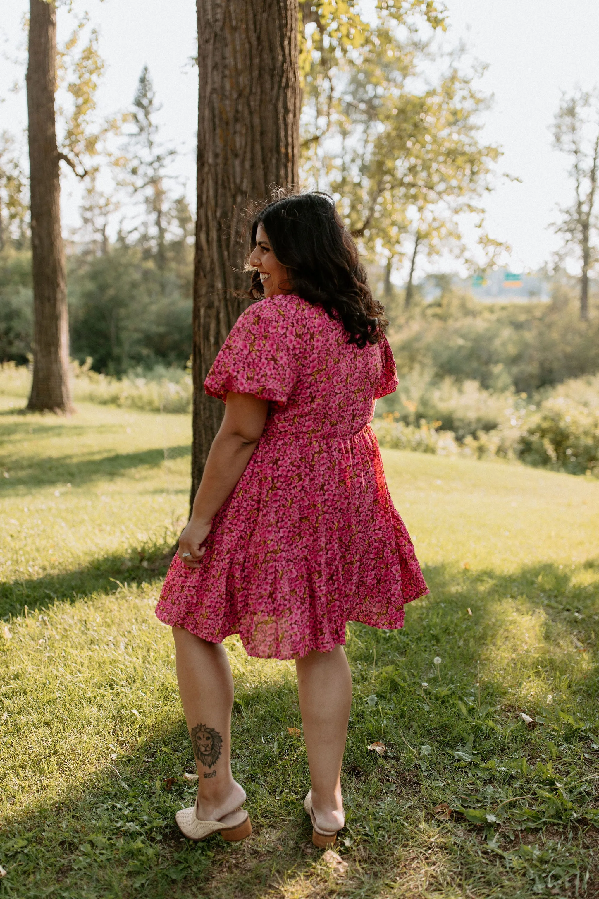 The Rosa Babydoll Dress - Fuchsia - PLUS