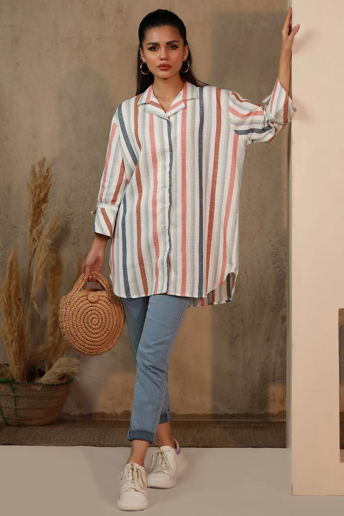 Theodora Stripes Tunic Top - W22 - WTN0010