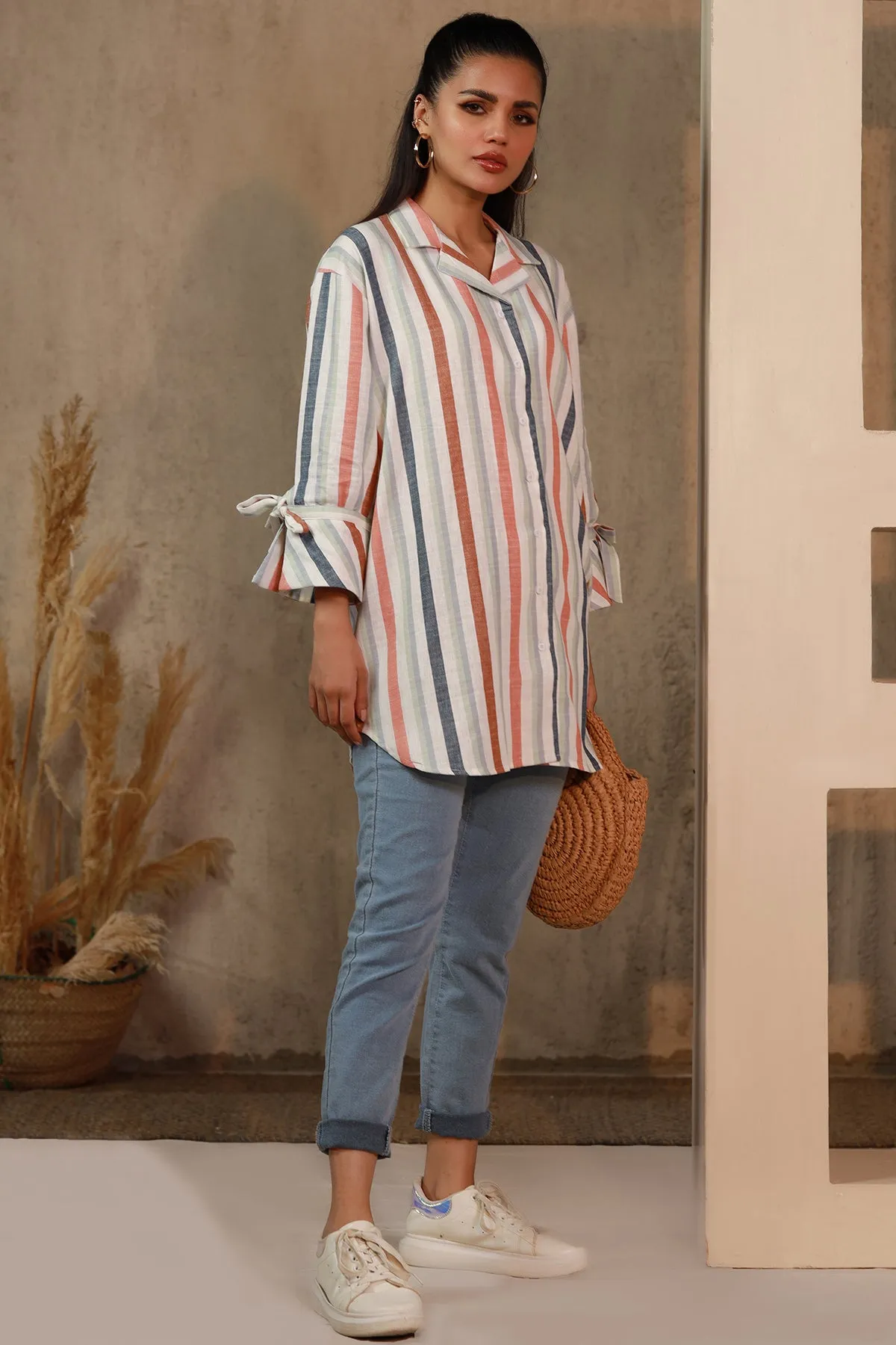 Theodora Stripes Tunic Top - W22 - WTN0010