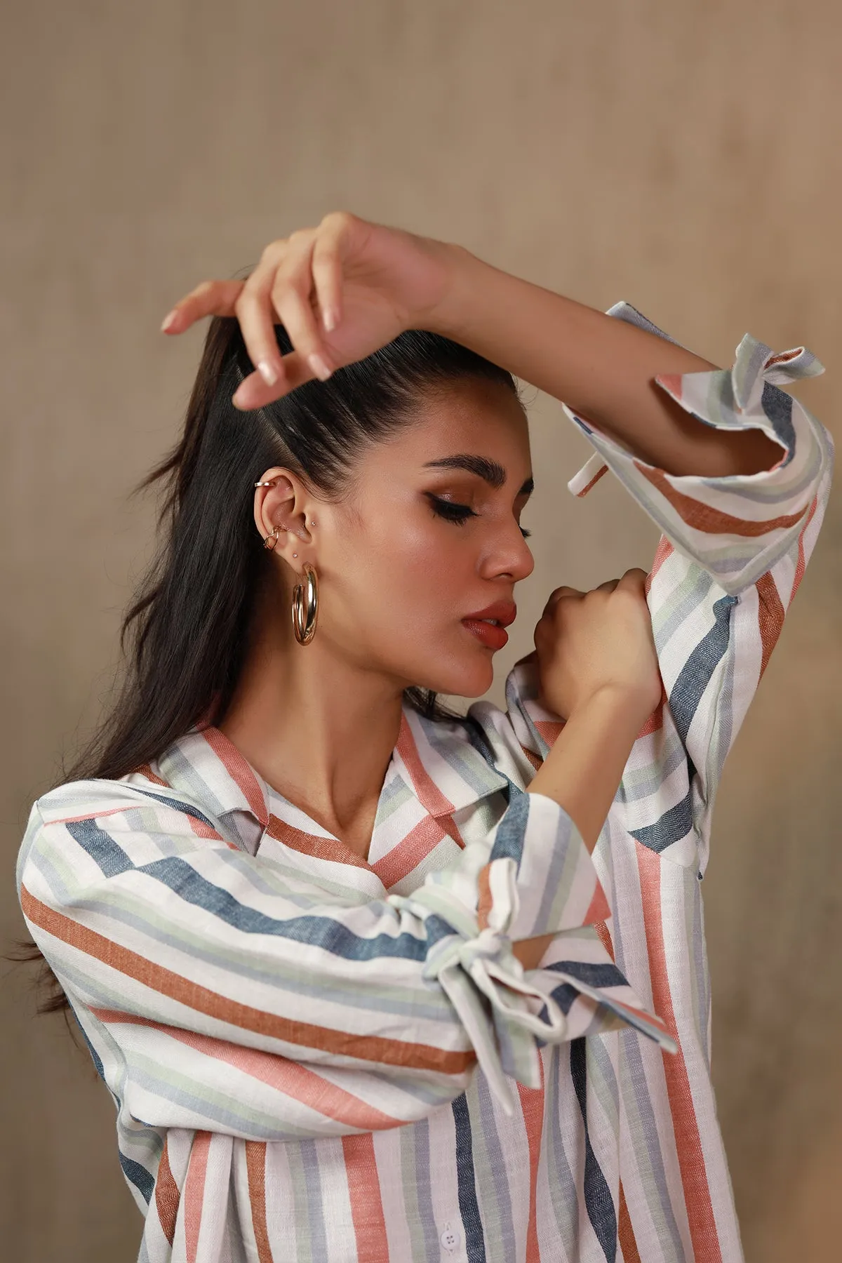 Theodora Stripes Tunic Top - W22 - WTN0010