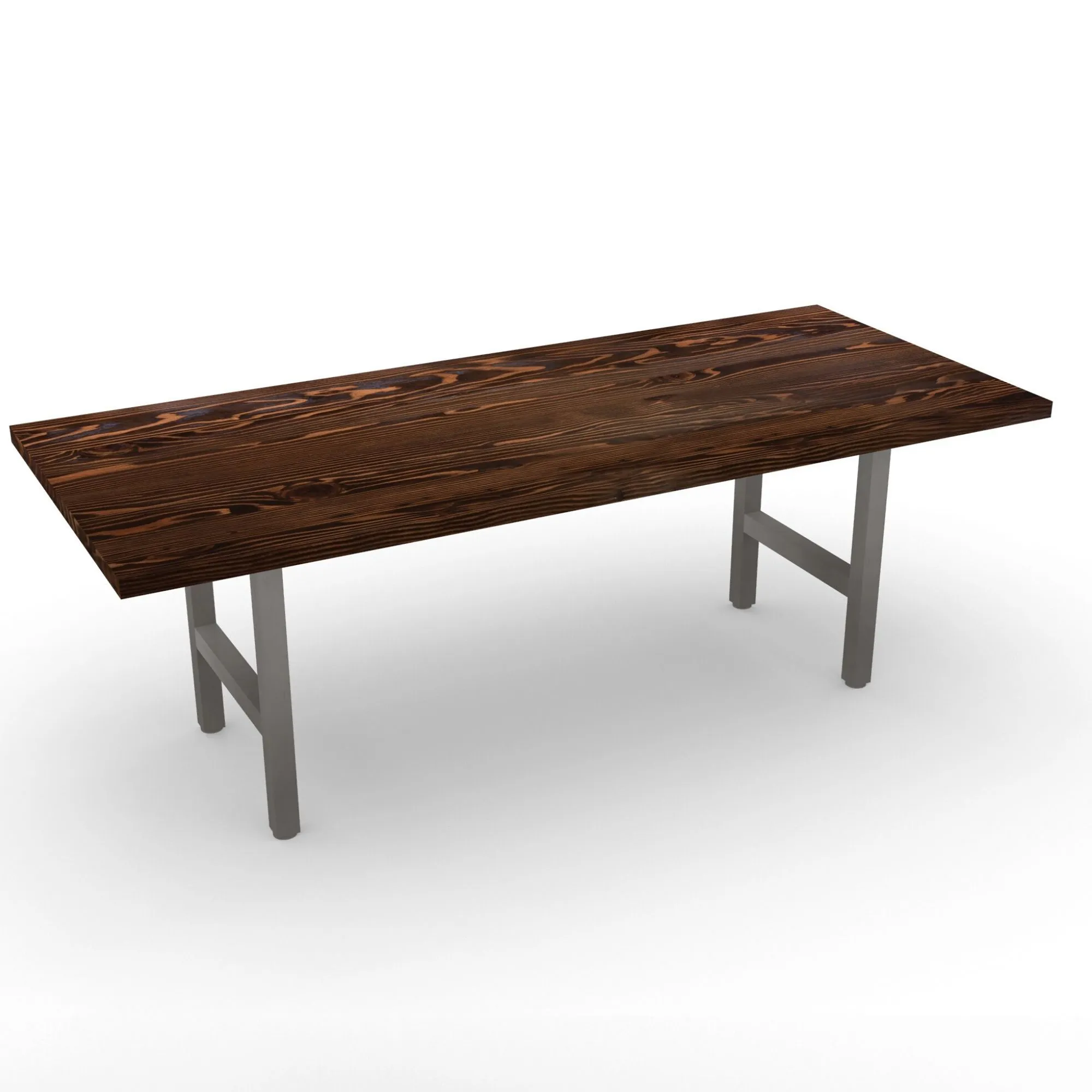 Urban Wood & Steel Dining Table with Narrow Base Style