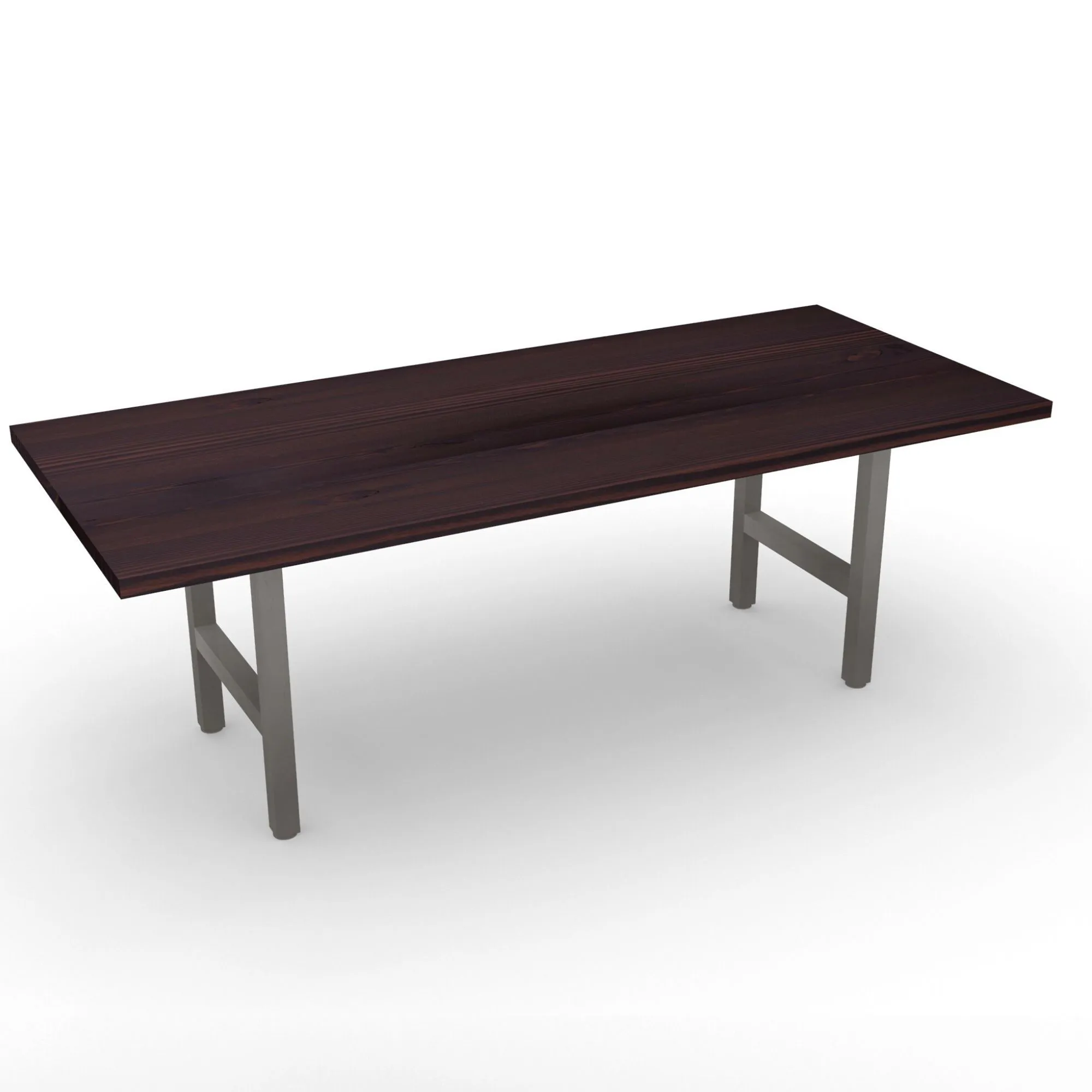 Urban Wood & Steel Dining Table with Narrow Base Style