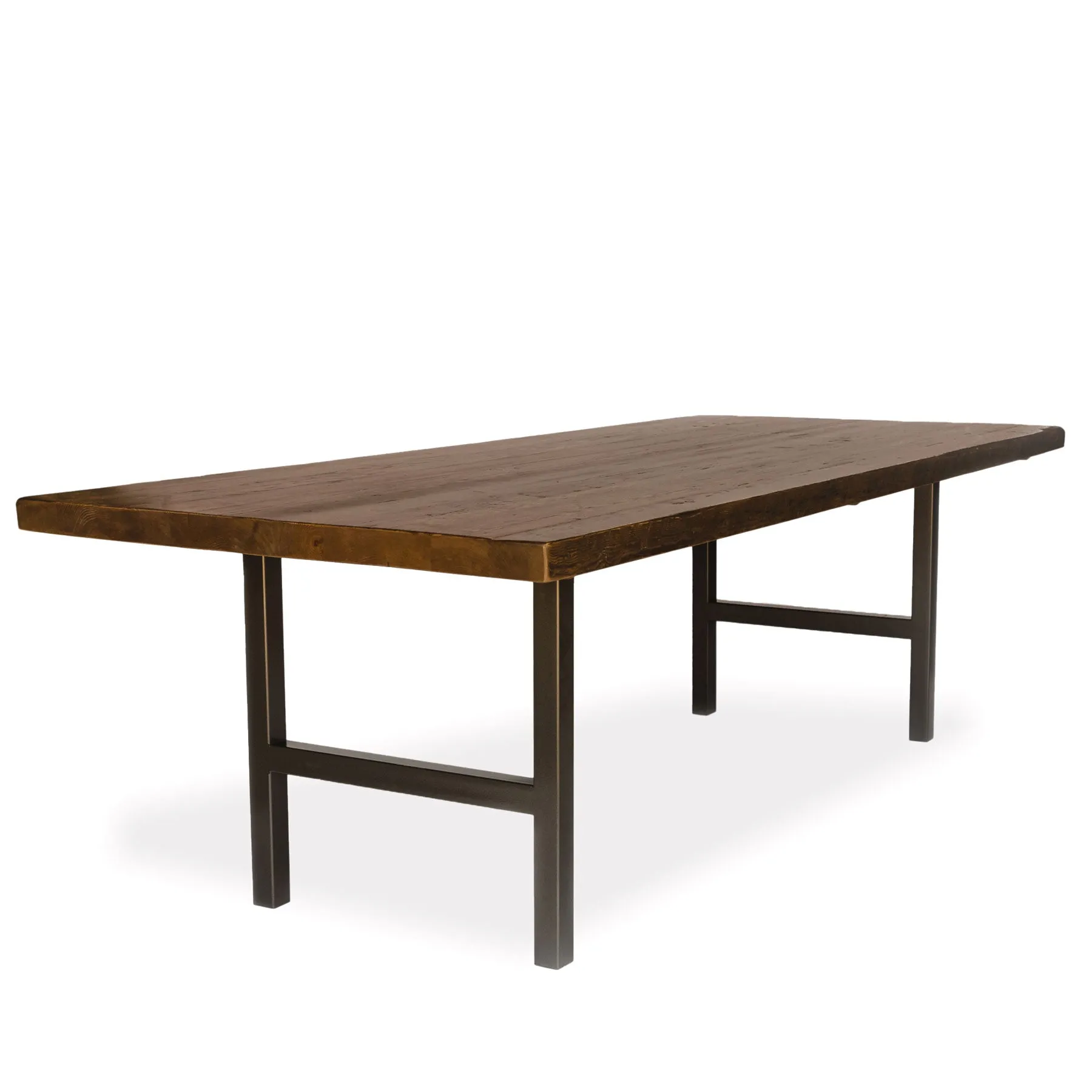 Urban Wood & Steel Dining Table with Narrow Base Style