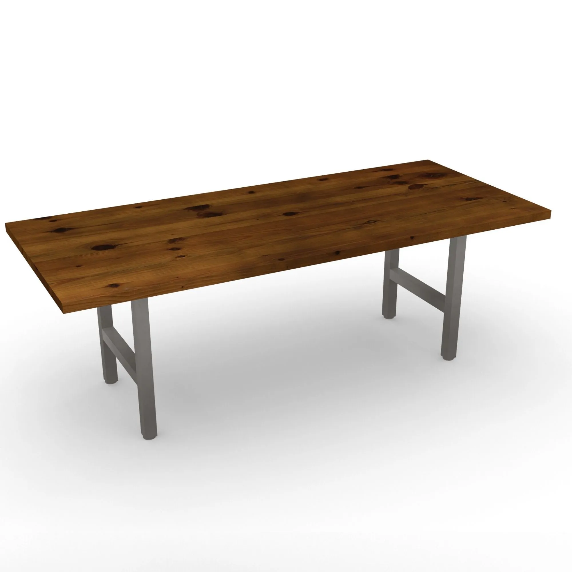 Urban Wood & Steel Dining Table with Narrow Base Style