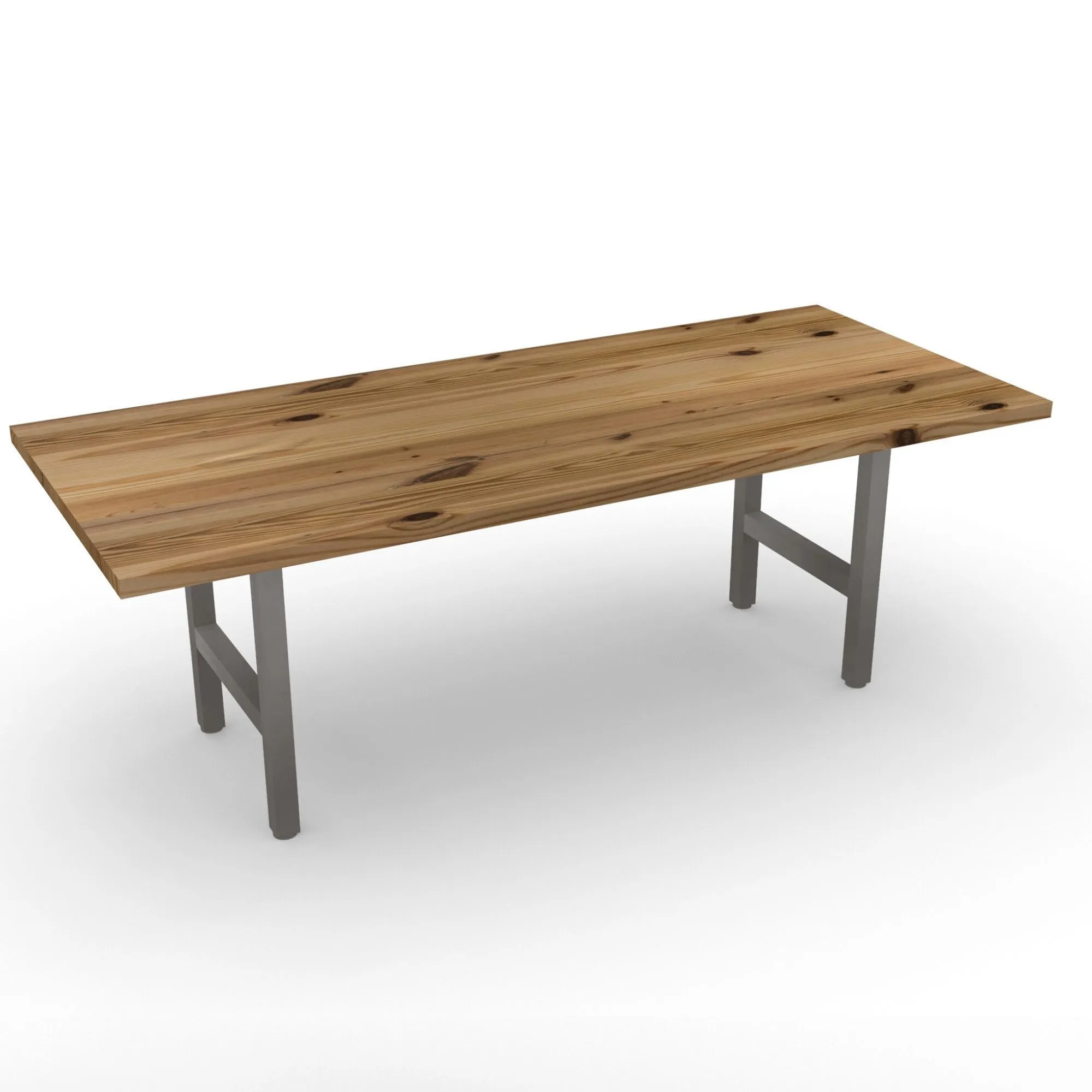 Urban Wood & Steel Dining Table with Narrow Base Style