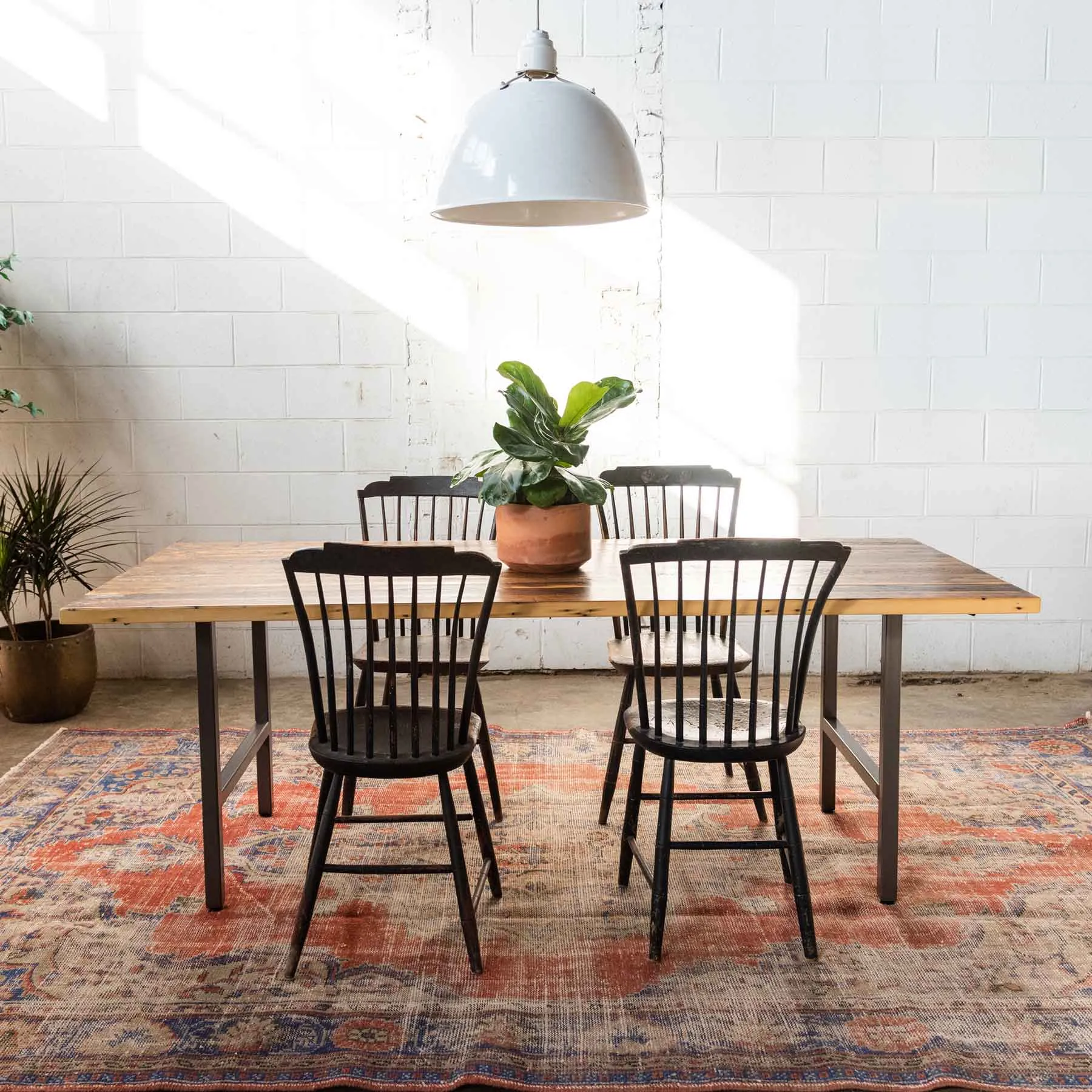 Urban Wood and Steel Dining Table