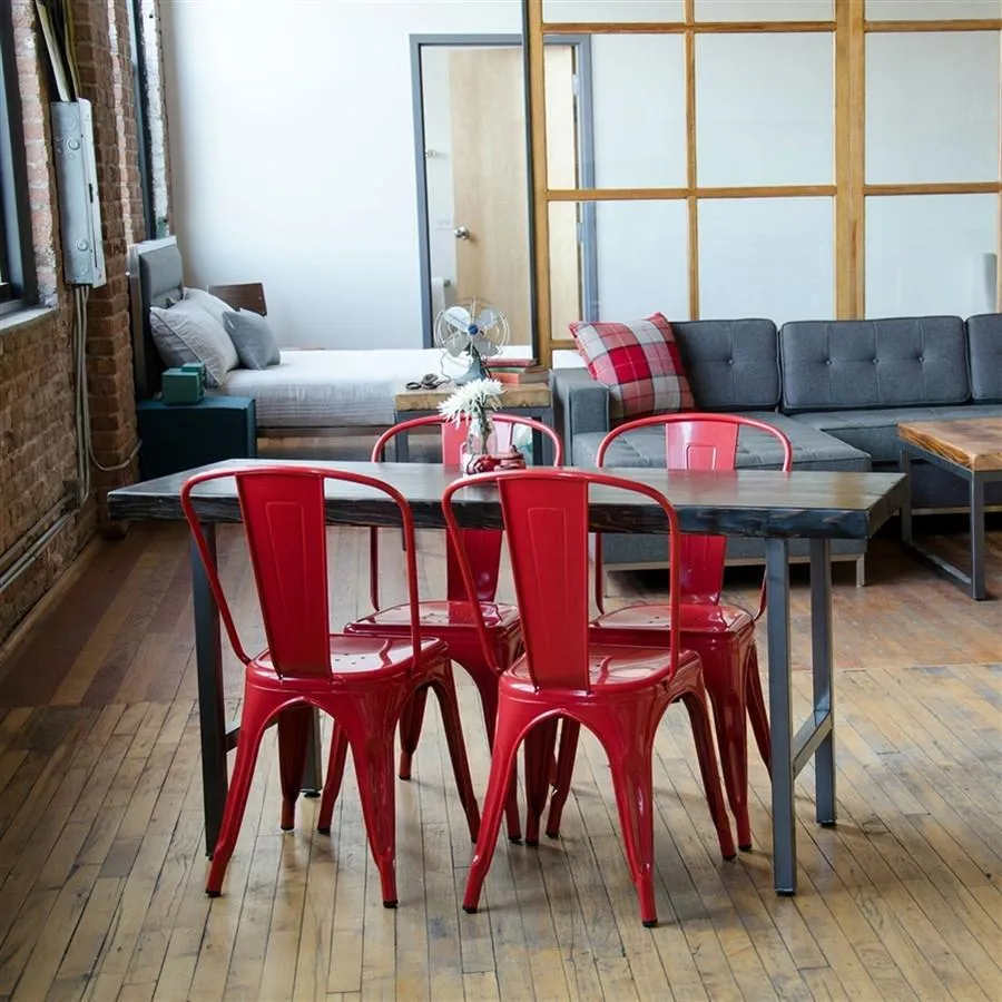 Urban Wood and Steel Dining Table