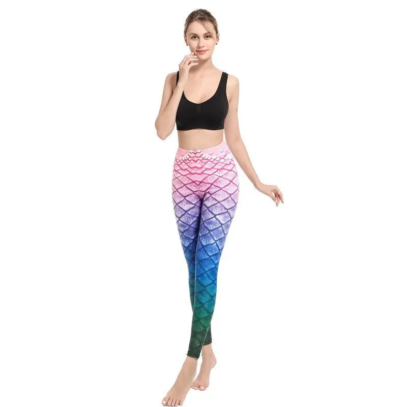 Women Leggings: Mermaid Design