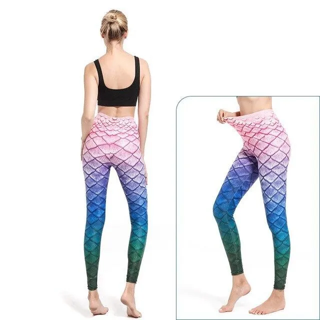 Women Leggings: Mermaid Design
