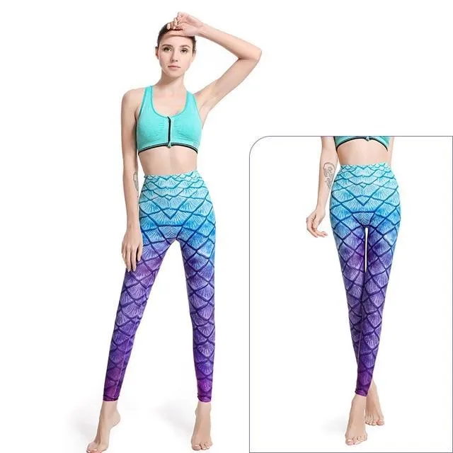 Women Leggings: Mermaid Design