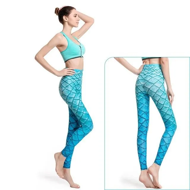Women Leggings: Mermaid Design