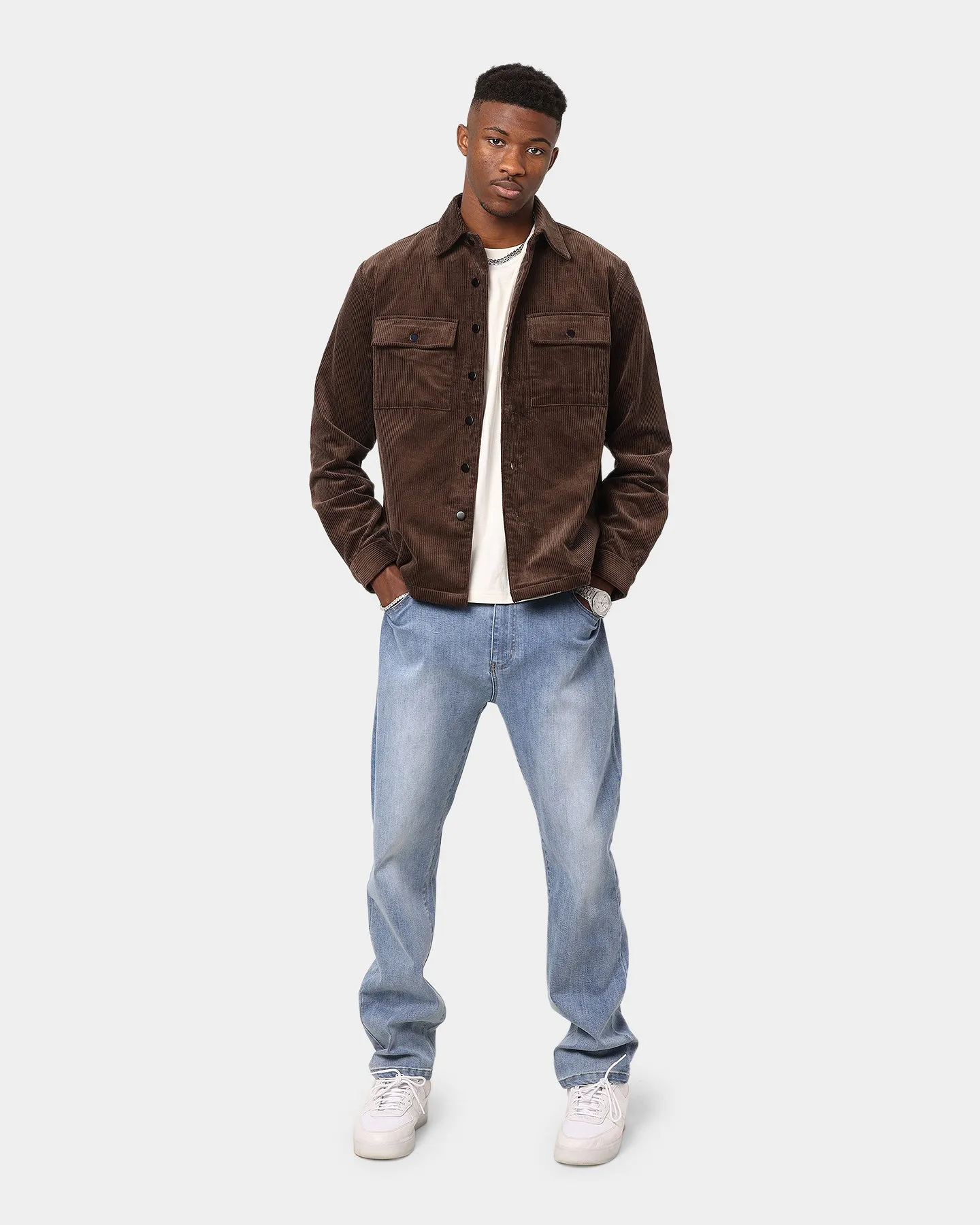 XXIII Lennox Cord Shacket Chocolate